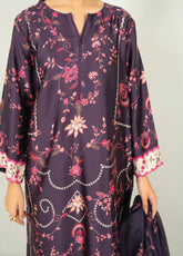 Marine By Rashid Textile Luxury Printed Silk 3 Piece Unstitched Suit RT25LS D-1001